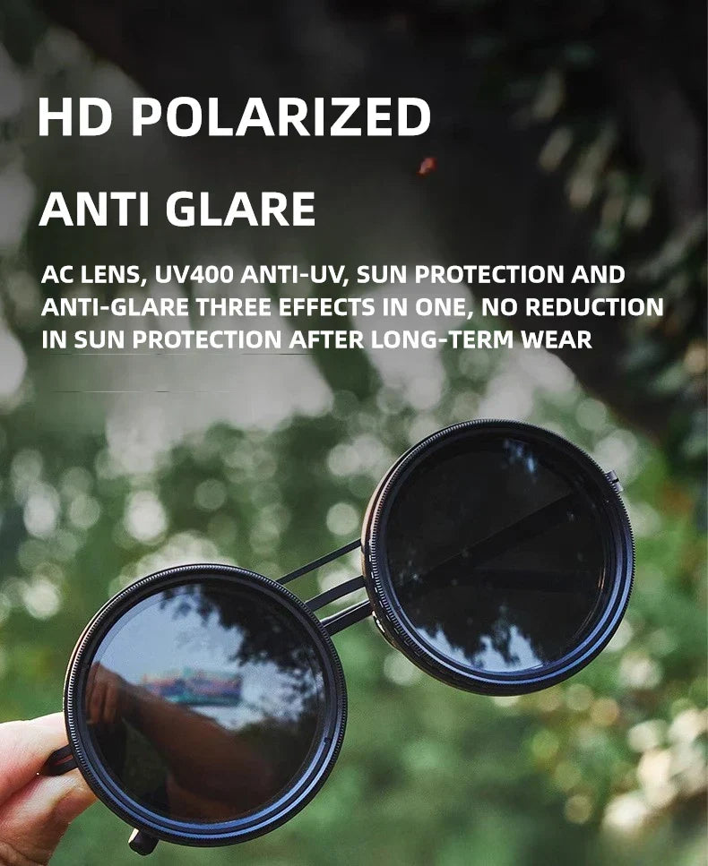 Polarized Circular Sunglasses for Travel and Sports - UV400, Adjustable Dimming, view 7