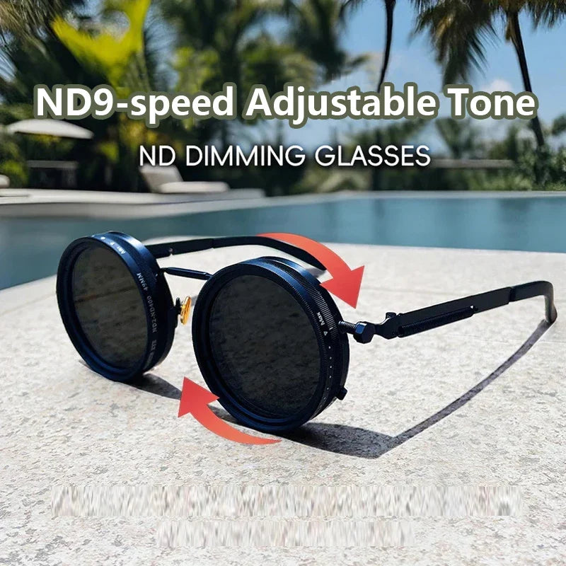 Polarized Circular Sunglasses for Travel and Sports - UV400, Adjustable Dimming, view 14