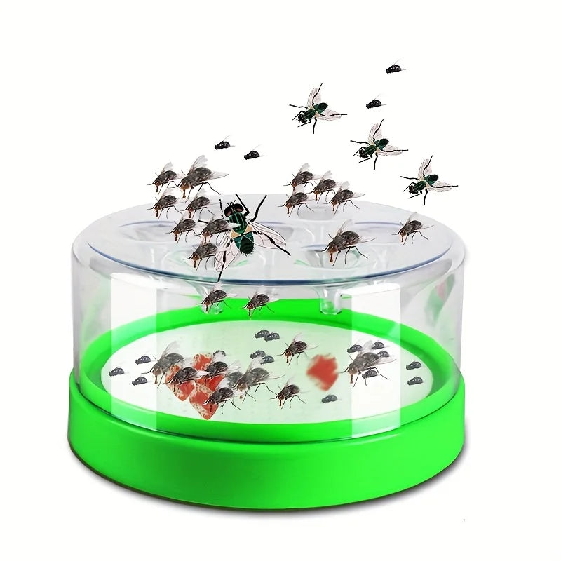 Reusable Fly Trap for Garden and Kitchen - 7 Entrances, Plastic & Metal Mesh, view 3