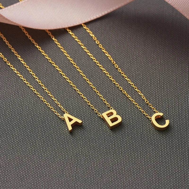 Dainty Minimal Letter Initial Necklace - Adjustable 45cm Chain, view 5