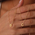 Dainty Minimal Letter Initial Necklace - Adjustable 45cm Chain, view 2