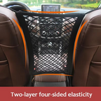 Stretchable Car Seat Divider and Storage Net with Pet Barrier - Mesh, 9.86 in