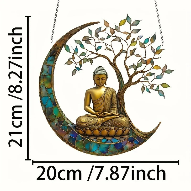 Acrylic Buddha Sun Catcher for Windows and Home - Multicoloured, view 5