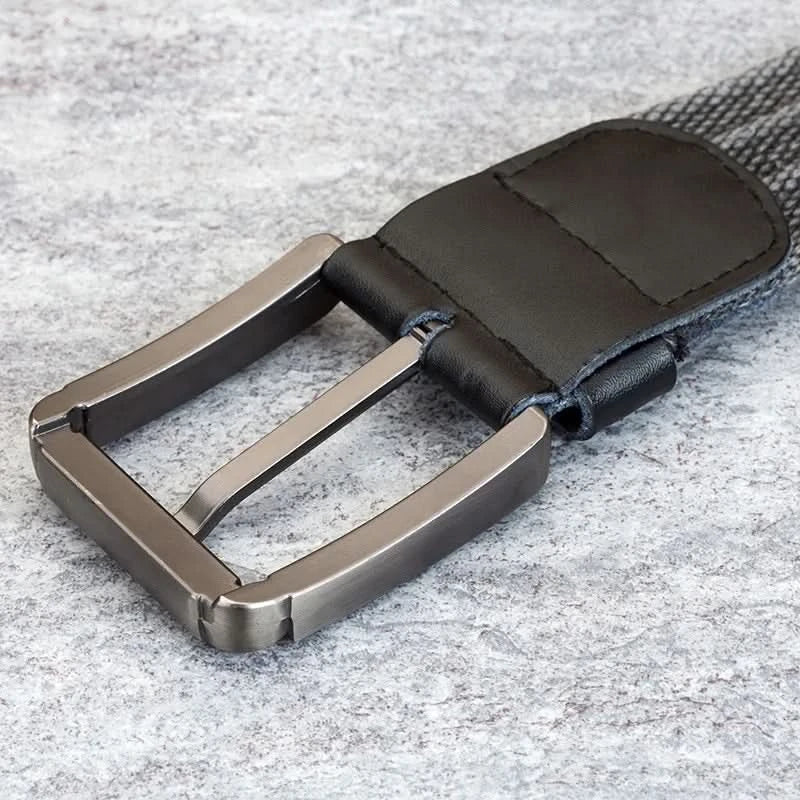 Men’s Canvas Belt - Adjustable Striped Waistband, 120-140 cm, 3.8 cm Wide, view 3