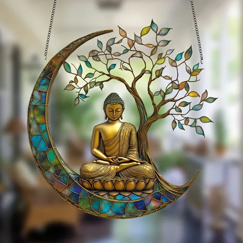 Acrylic Buddha Sun Catcher for Windows and Home - Multicoloured, view 4