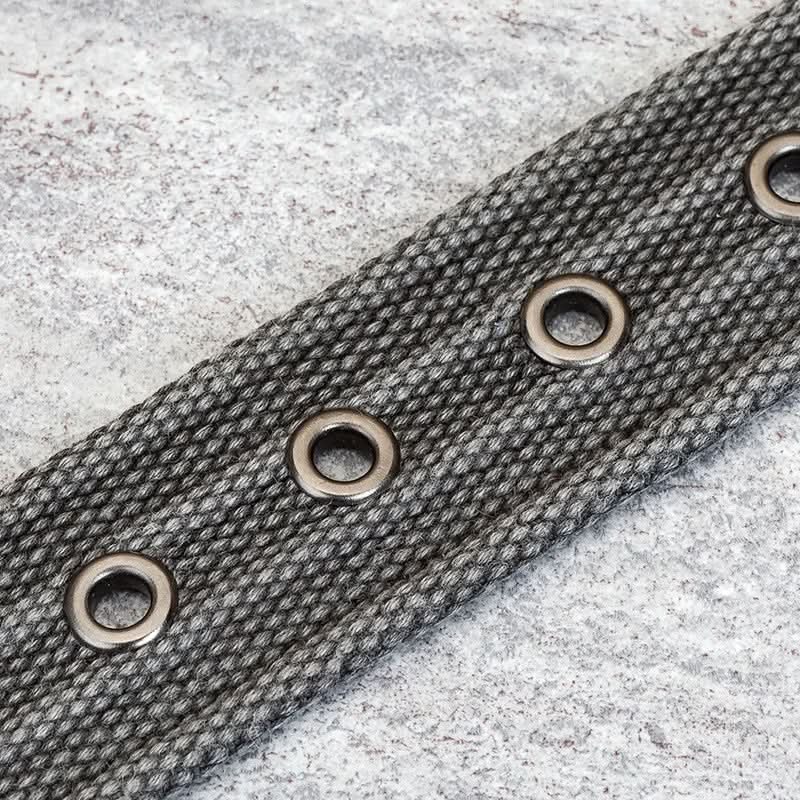 Men’s Canvas Belt - Adjustable Striped Waistband, 120-140 cm, 3.8 cm Wide, view 2