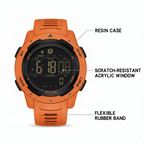 Waterproof Military Pedometer Digital Watch - Resin Case, Rubber Band, view 2