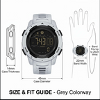 Waterproof Military Pedometer Digital Watch - Resin Case, Rubber Band, view 4