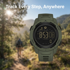 Waterproof Military Pedometer Digital Watch - Resin Case, Rubber Band, view 13