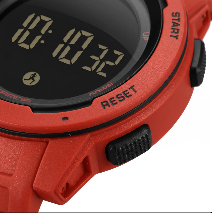 Waterproof Military Pedometer Digital Watch - Resin Case, Rubber Band, view 14