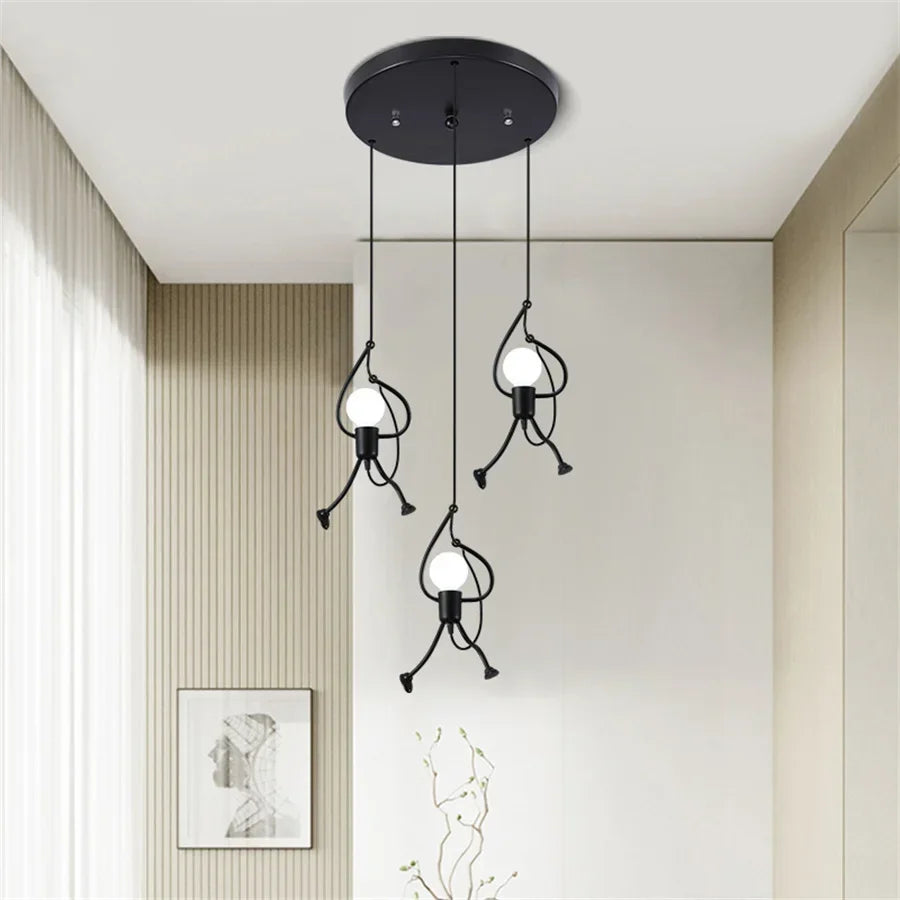 Retro Iron Man Ceiling Lamp - High-Quality Metal, Vintage Design, view 6