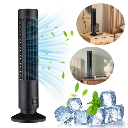Compact Bladeless LED Air Cooler - Adjustable Speeds, 12 Inch, view 2