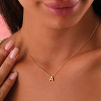 Dainty Minimal Letter Initial Necklace - Adjustable 45cm Chain