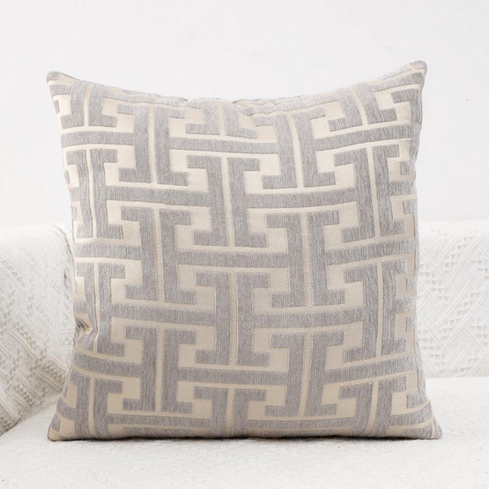Maze Pattern Cushion Cover - Chenille Woven Fabric, 18" or 20", view 4