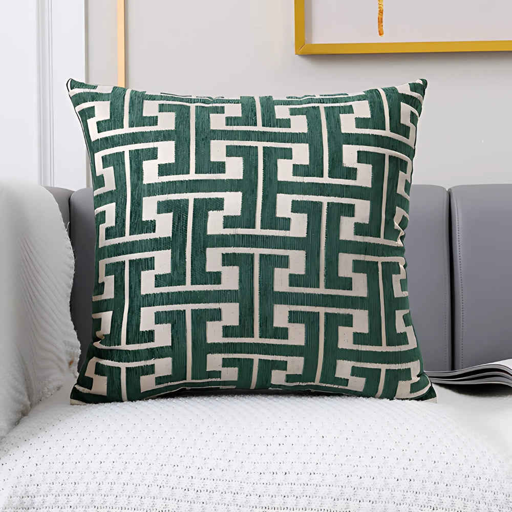 Maze Pattern Cushion Cover - Chenille Woven Fabric, 18" or 20", view 6