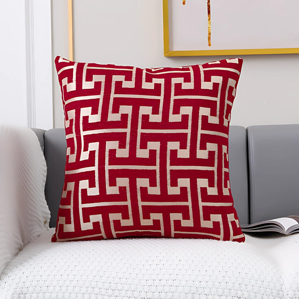 Maze Pattern Cushion Cover - Chenille Woven Fabric, 18" or 20", view 7