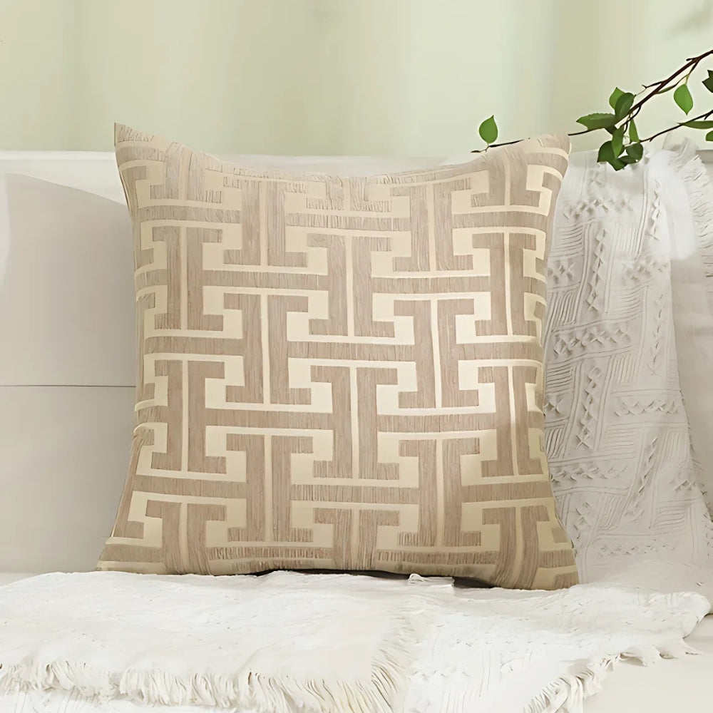 Maze Pattern Cushion Cover - Chenille Woven Fabric, 18" or 20", view 8