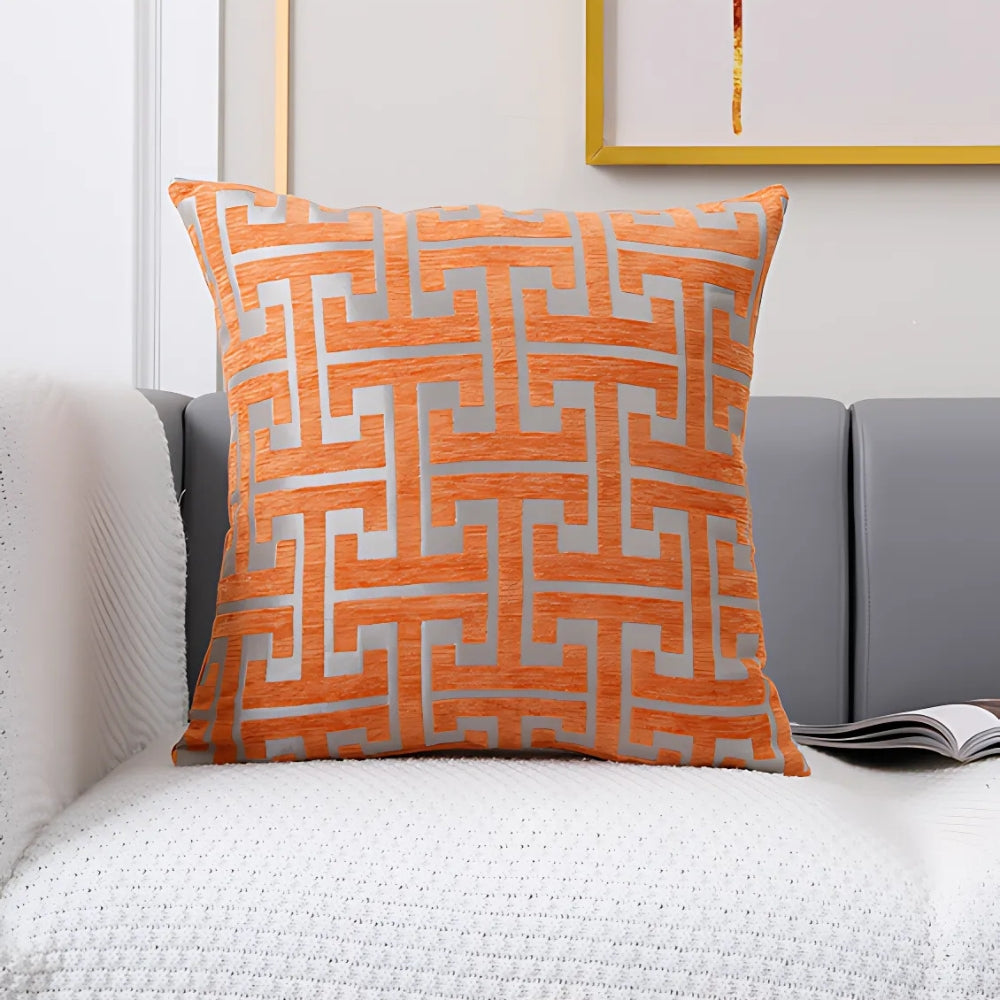 Maze Pattern Cushion Cover - Chenille Woven Fabric, 18" or 20", view 10
