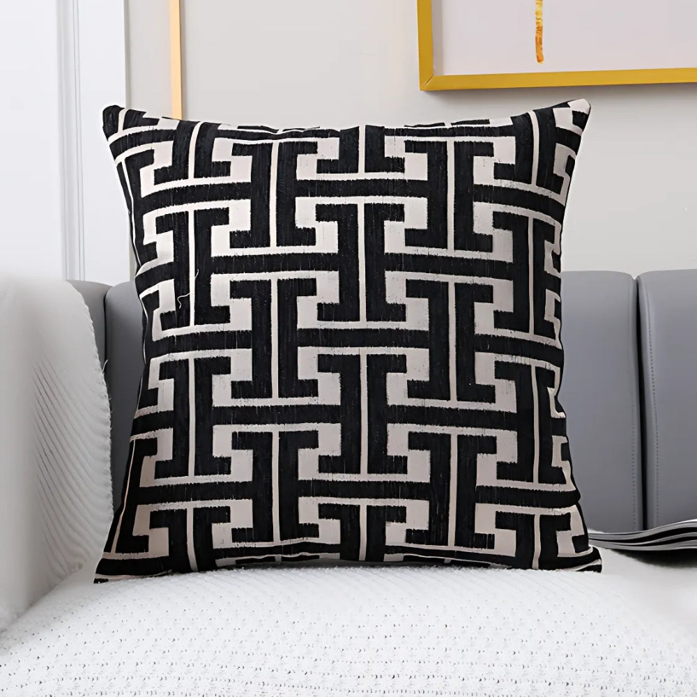 Maze Pattern Cushion Cover - Chenille Woven Fabric, 18" or 20", view 11