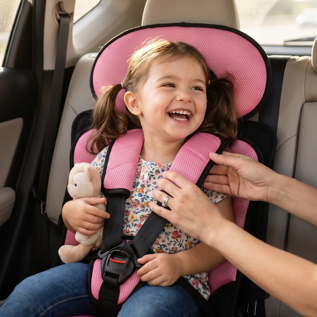 Portable Foldable Child Car Booster Seat - 5-Point Harness, up to 60 kg, view 7