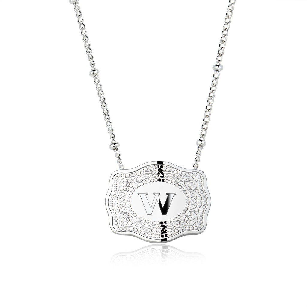 Dainty Belt Buckle Letter Initial Necklace for Women - Cowgirl Western Style, view 26