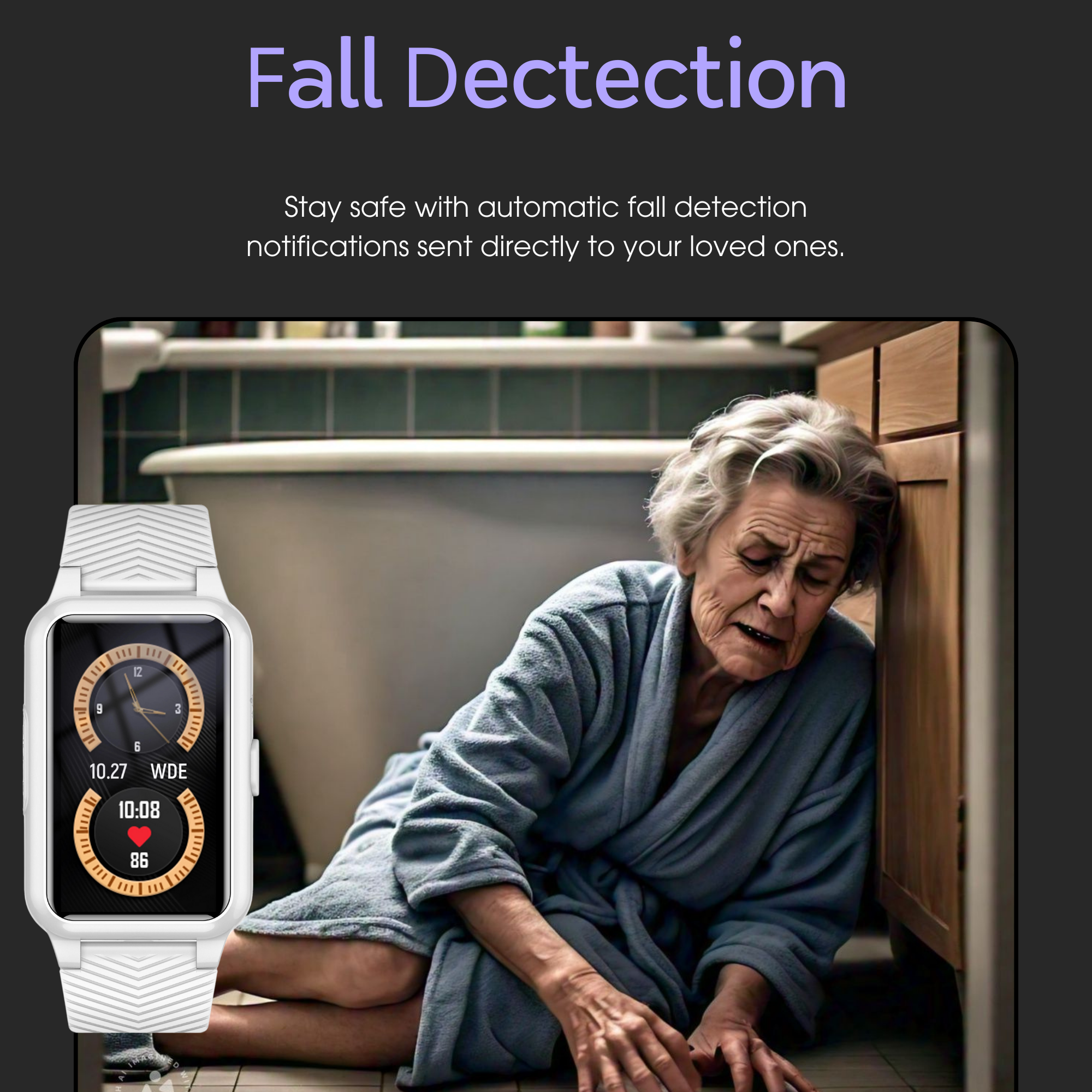 Senior Safety Watch with Fall Detection and GPS - 4G, IP67 Water Resistant, view 2
