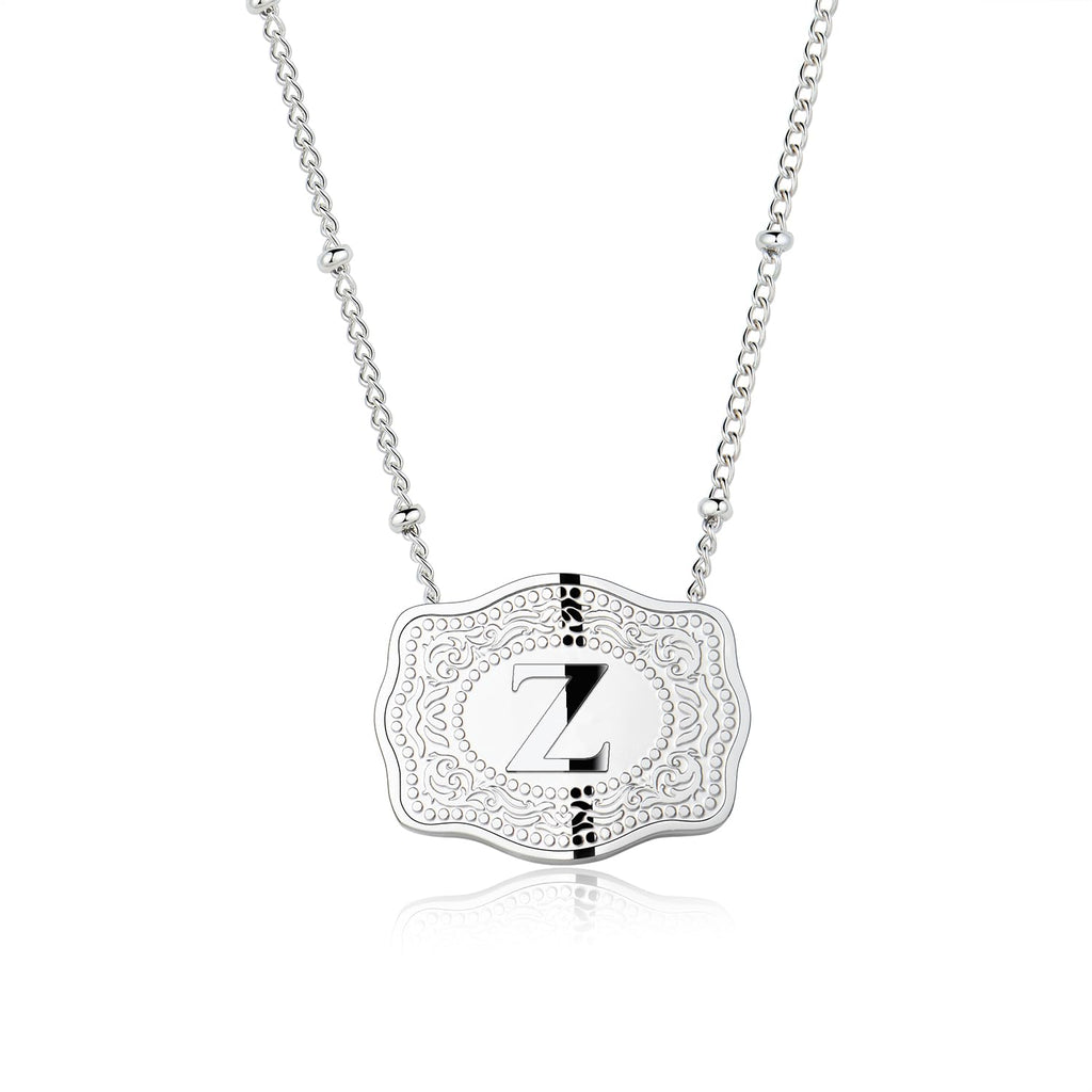 Dainty Belt Buckle Letter Initial Necklace for Women - Cowgirl Western Style, view 29