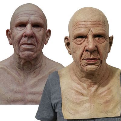 Realistic Old Man Halloween Mask for Adults - Latex, Movable Mouth, up to 62 cm, view 11
