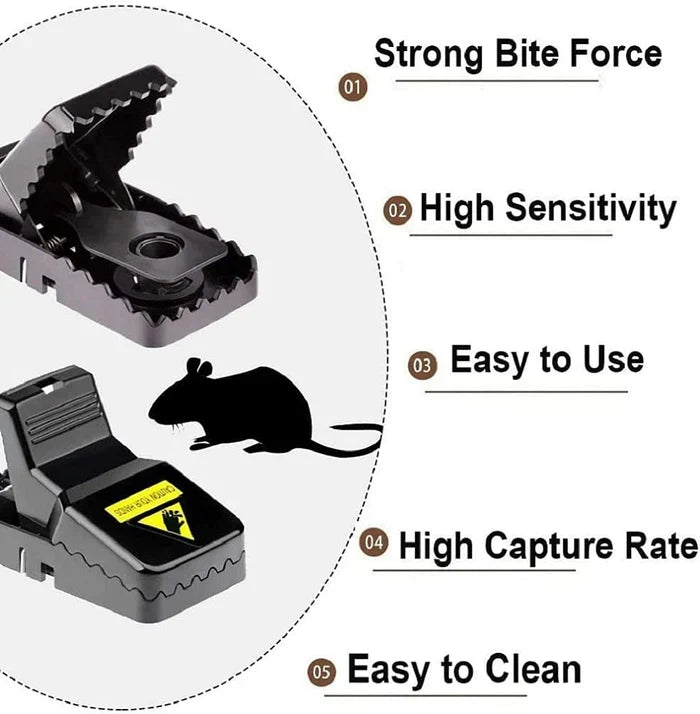 ABS Spring Mouse Traps, 6 Pack, 4.3 × 1.97 × 2.2 inches