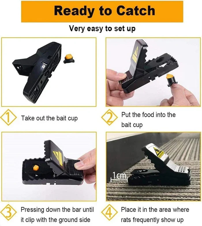 ABS Spring Mouse Traps, 6 Pack, 4.3 × 1.97 × 2.2 inches
