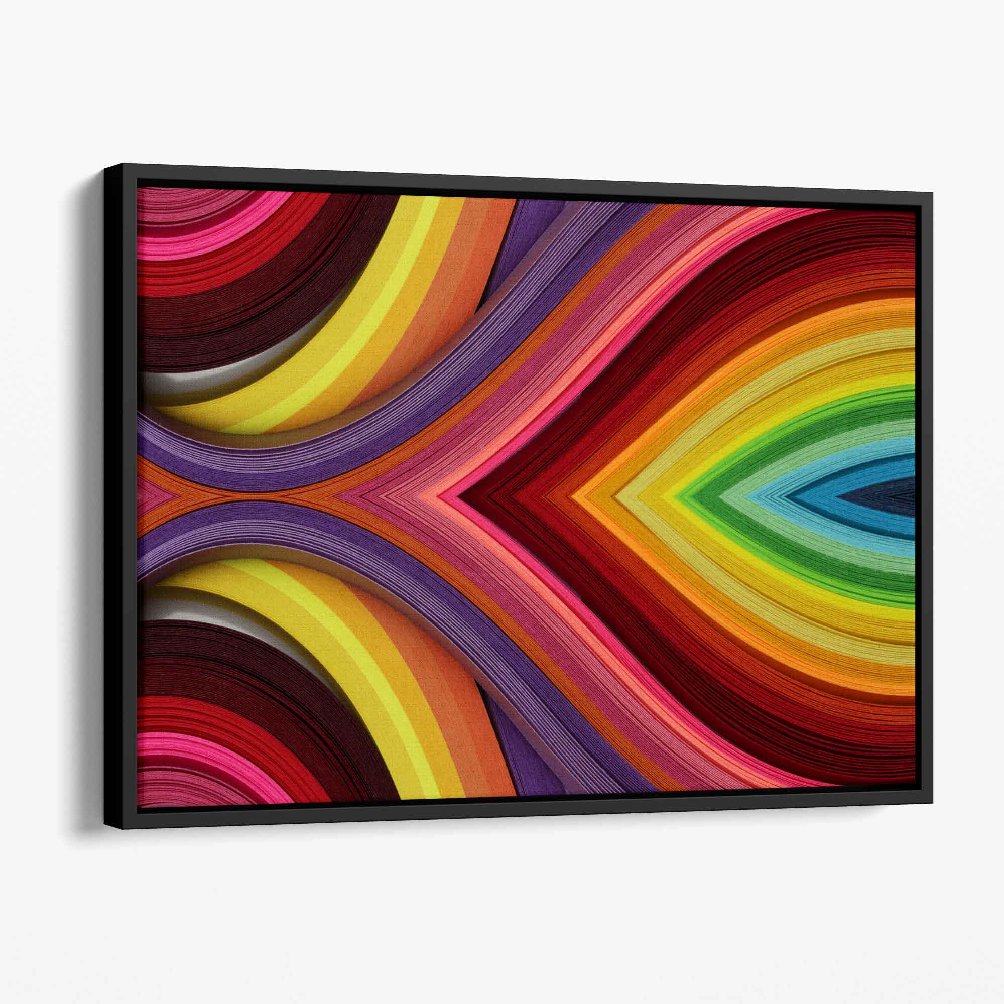 Vibrant Abstract Geometric Rainbow Canvas Wall Art Set | Welvere-Welvere