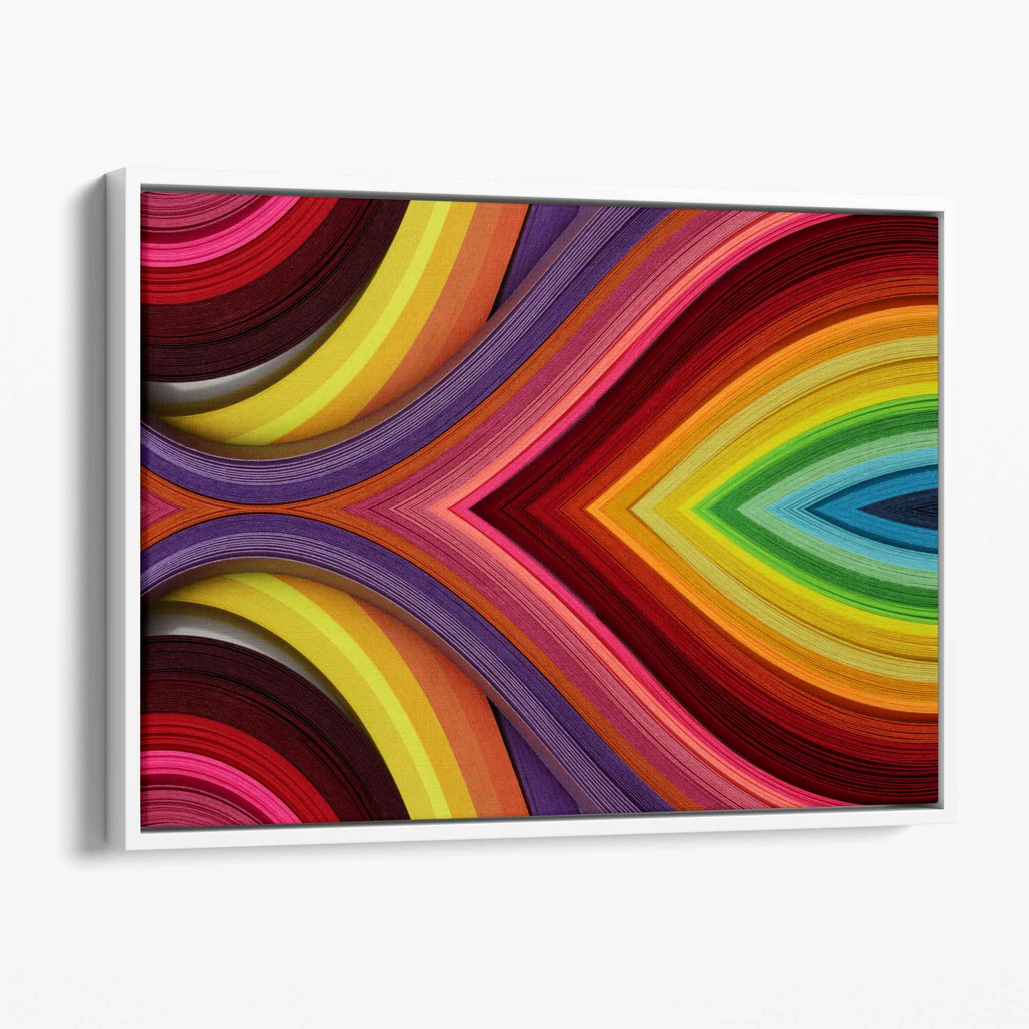 Vibrant Abstract Geometric Rainbow Canvas Wall Art Set | Welvere-Welvere