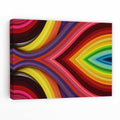 Vibrant Abstract Geometric Rainbow Canvas Wall Art Set | Welvere-Welvere