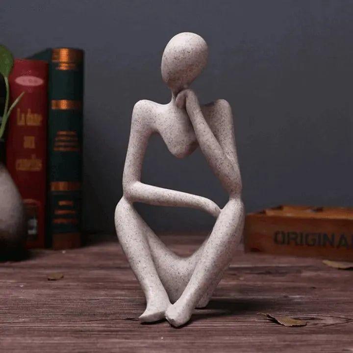Abstract Resin Thinker Sculpture, 23 x 15 x 10 cm