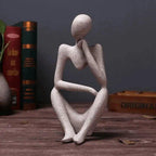 Abstract Resin Thinker Sculpture, 23 x 15 x 10 cm