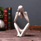 Abstract Resin Thinker Sculpture, 23 x 15 x 10 cm