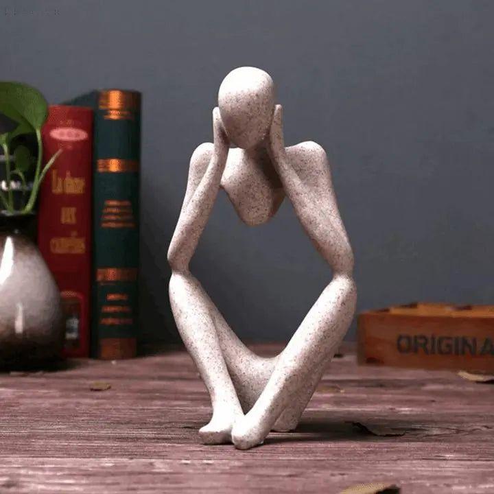 Abstract Resin Thinker Sculpture, 23 x 15 x 10 cm