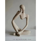 Abstract Resin Thinker Sculpture, 23 x 15 x 10 cm