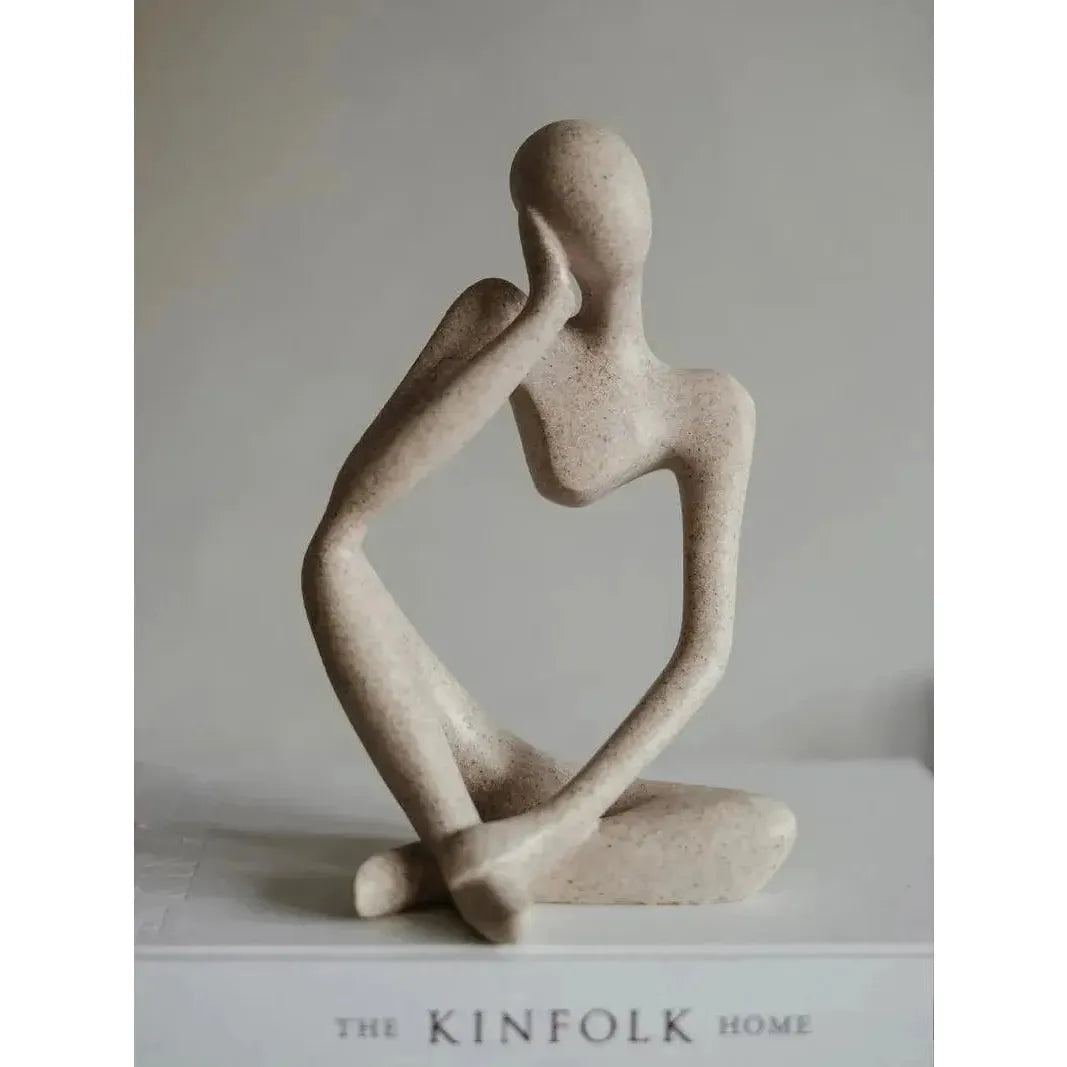 Abstract Resin Thinker Sculpture, 23 x 15 x 10 cm