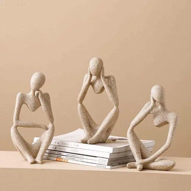Abstract Resin Thinker Sculpture, 23 x 15 x 10 cm