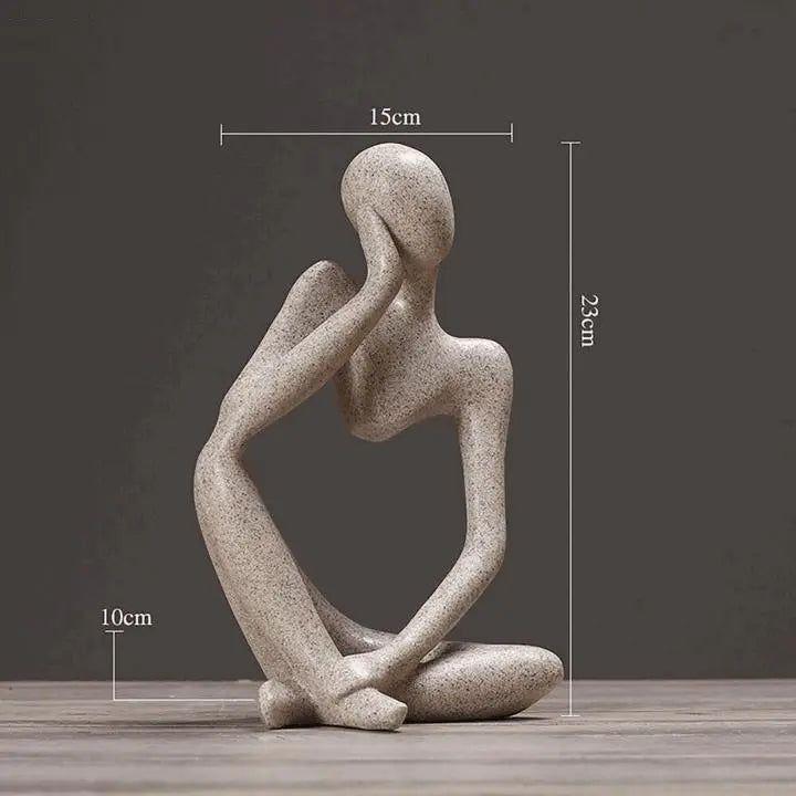 Abstract Resin Thinker Sculpture, 23 x 15 x 10 cm