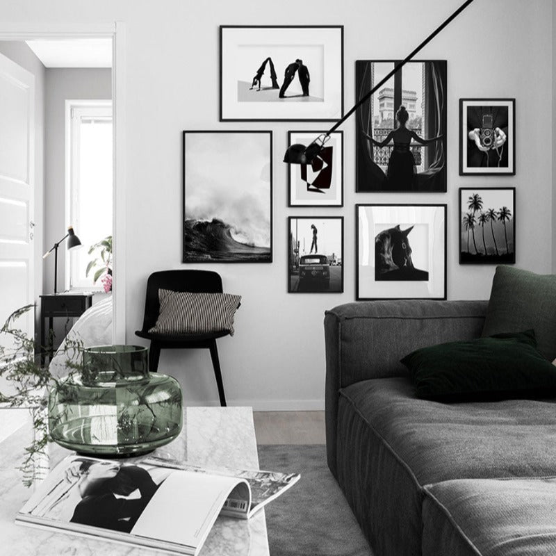 Modern Abstract Black and White Canvas Wall Art Decor | Welvere-Welvere