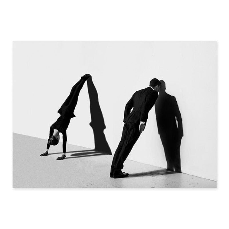 Modern Abstract Black and White Canvas Wall Art Decor | Welvere-Welvere