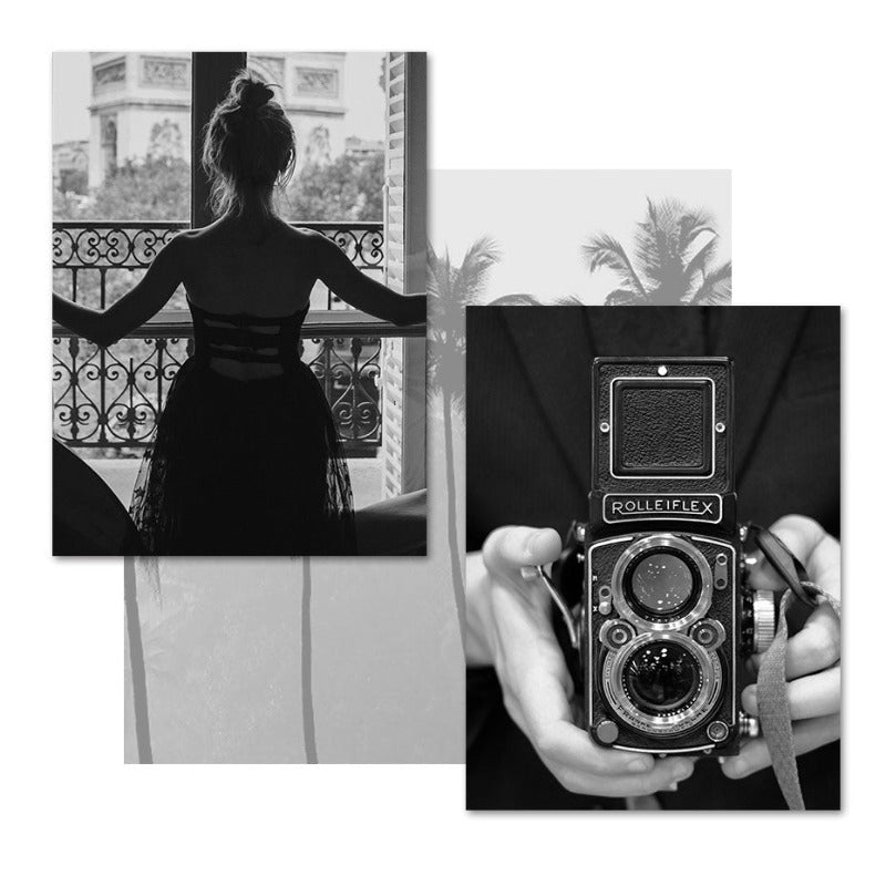 Modern Abstract Black and White Canvas Wall Art Decor | Welvere-Welvere