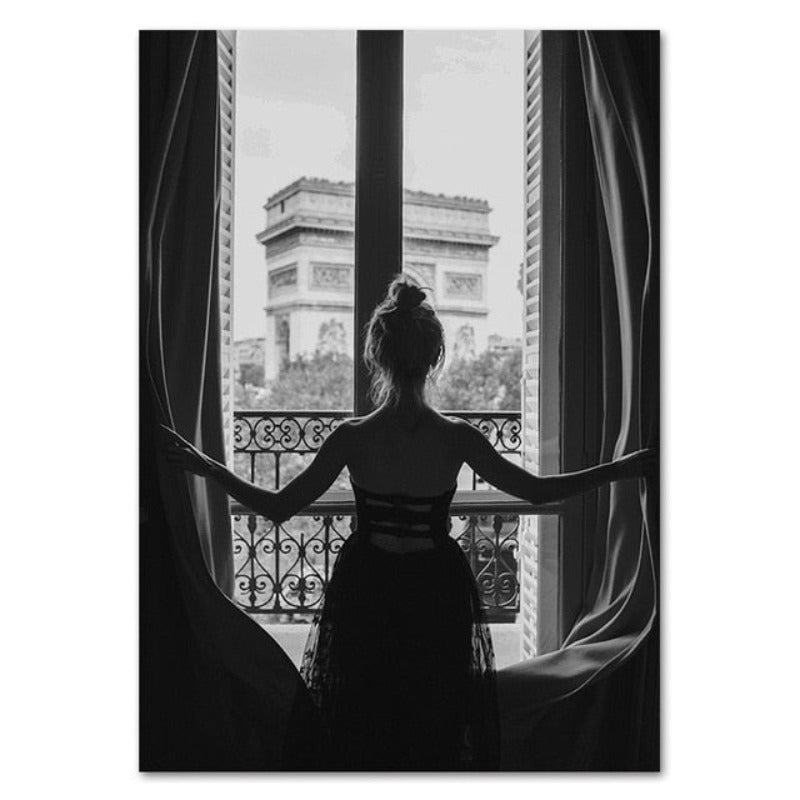Modern Abstract Black and White Canvas Wall Art Decor | Welvere-Welvere