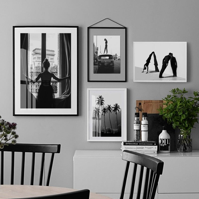 Modern Abstract Black and White Canvas Wall Art Decor | Welvere-Welvere