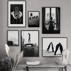 Modern Abstract Black and White Canvas Wall Art Decor | Welvere-Welvere
