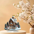Acrylic Gingerbread House Christmas Decoration with Snowman