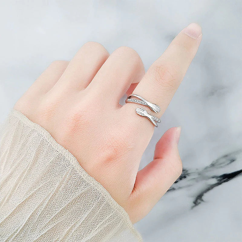 Adjustable Copper Alloy Hug Ring for Finger or Pendant Wear