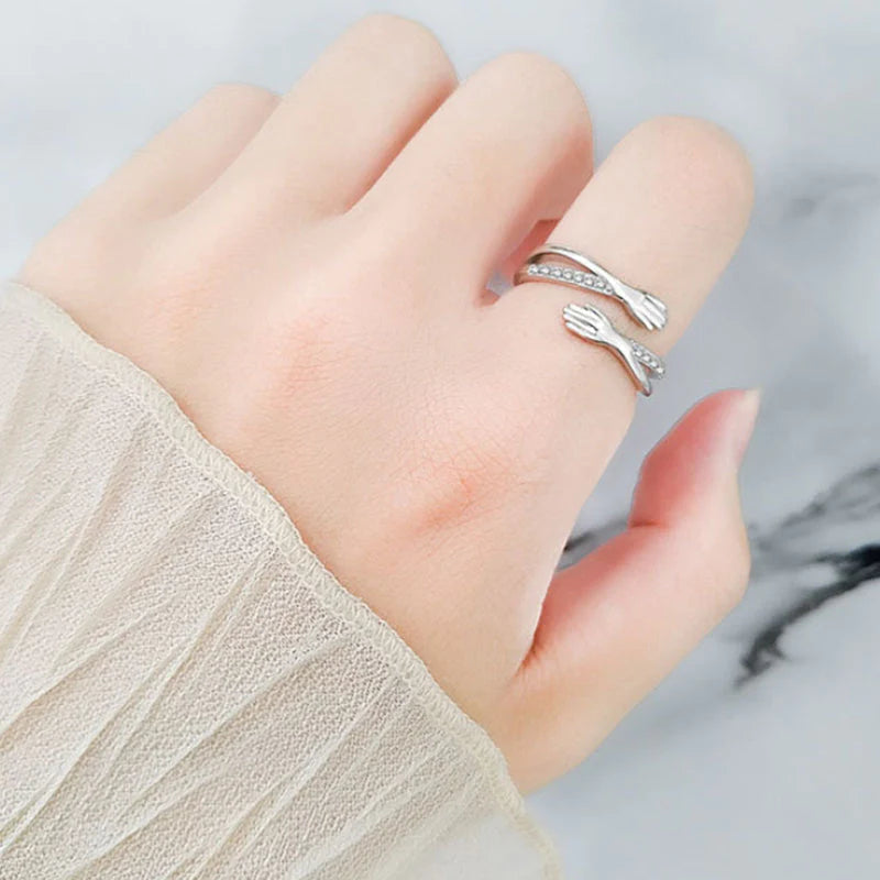 Adjustable Copper Alloy Hug Ring for Finger or Pendant Wear